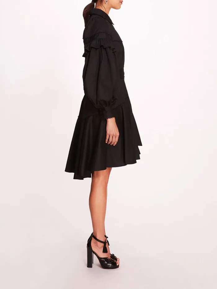 Women Marchesa Marchesa Rosa Laurel Shirtdress Black