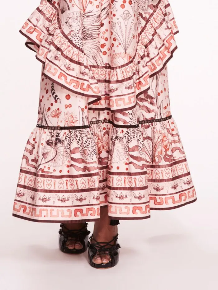 Women Marchesa Maxi Dresses Flying Cheetah Maxi Dress Pink Multi