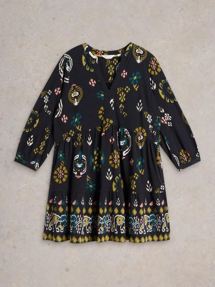 Women MARTA PRINTED COTTON TUNIC Black Print White Stuff Shirts and Blouses Women MARTA PRINTED COTTON TUNIC Black Print White Stuff Shirts and Blouses