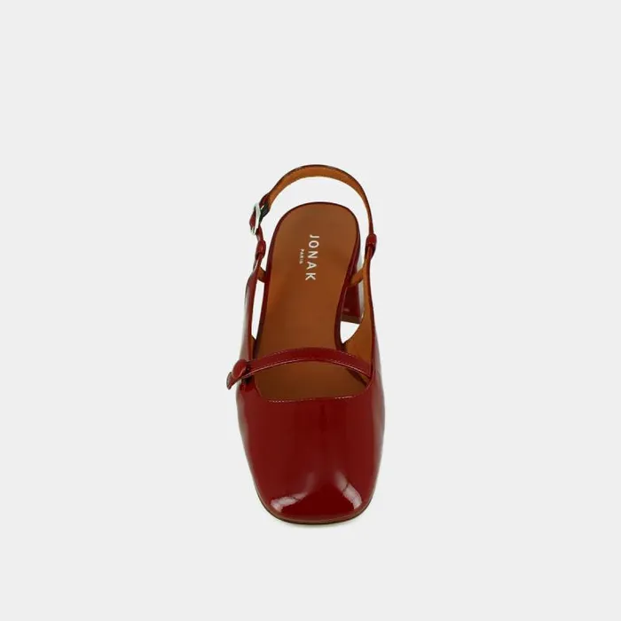 Women Mary Jane With Open Backs Dark Red JONAK Slingbacks