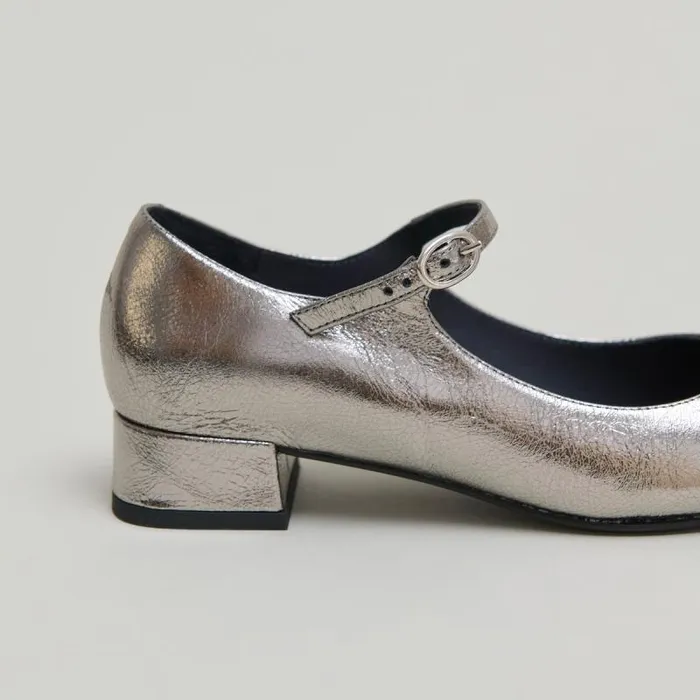Women Mary Jane With Pointed Toes Dark Silver JONAK Babies Saloms