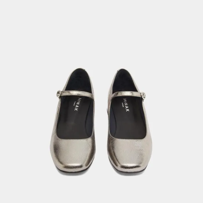 Women Mary Jane With Pointed Toes Dark Silver JONAK Babies Saloms