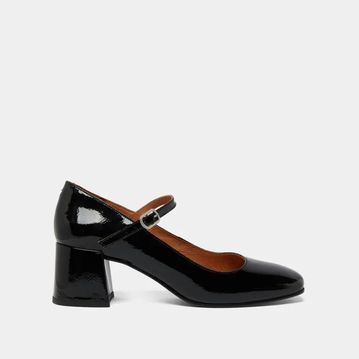 Women Mary Janes With Square Heel Black JONAK Babies Saloms