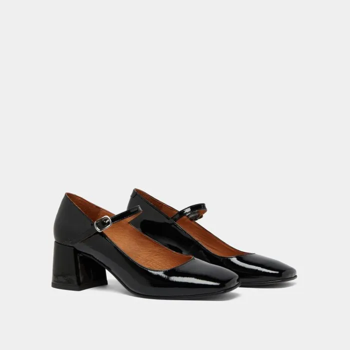 Women Mary Janes With Square Heel Black JONAK Babies Saloms