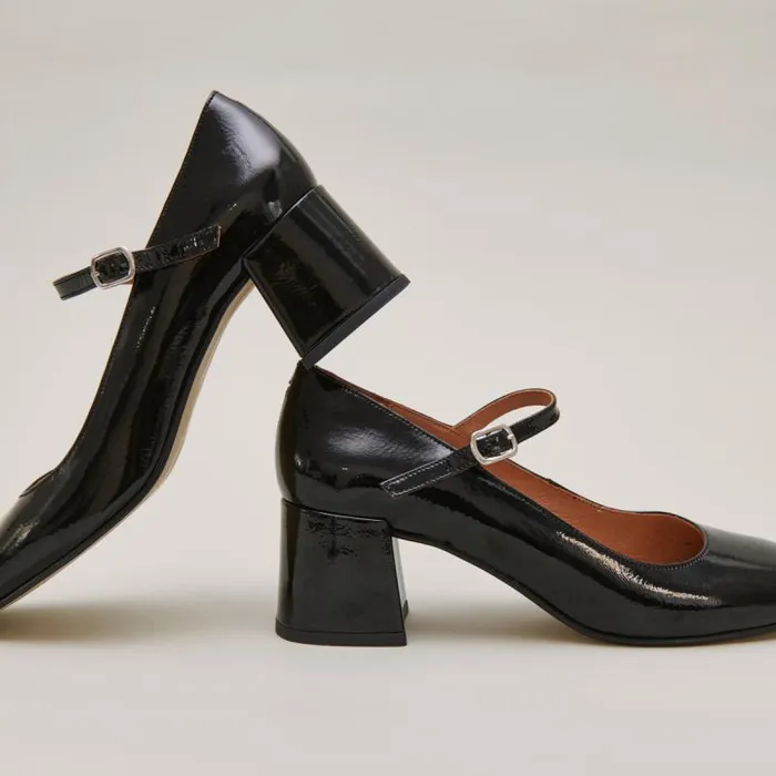 Women Mary Janes With Square Heel Black JONAK Babies Saloms