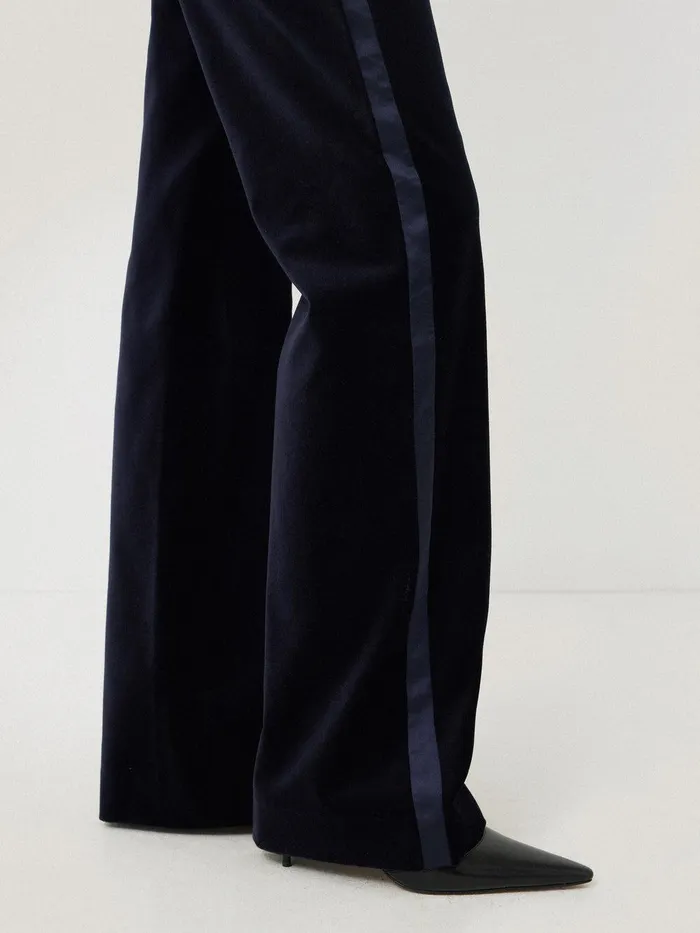 Women Mason Velvet Trouser Navy Jigsaw Trousers