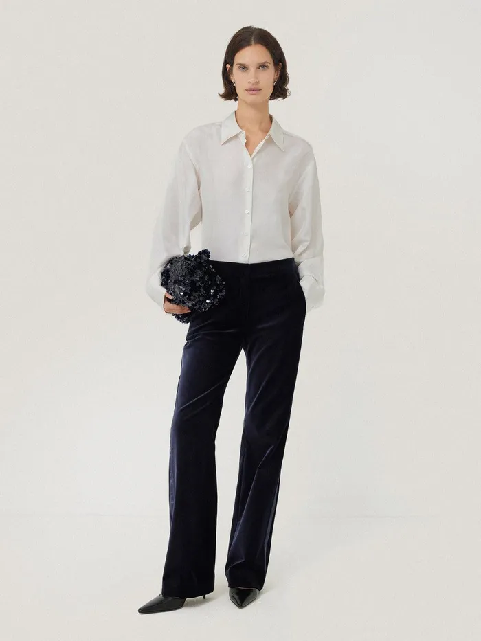 Women Mason Velvet Trouser Navy Jigsaw Trousers