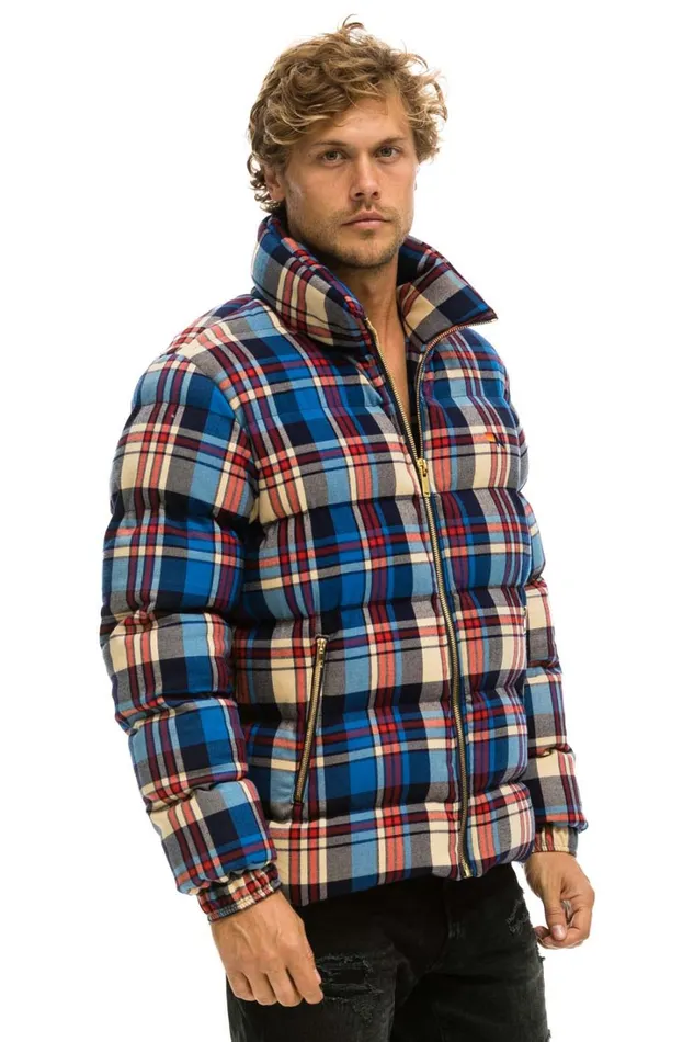 WomenMen Outerwear Aviator Nation PLAID TRAVELER JACKET 8211 PATRIOT PLAID