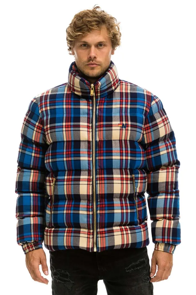 WomenMen Outerwear Aviator Nation PLAID TRAVELER JACKET 8211 PATRIOT PLAID