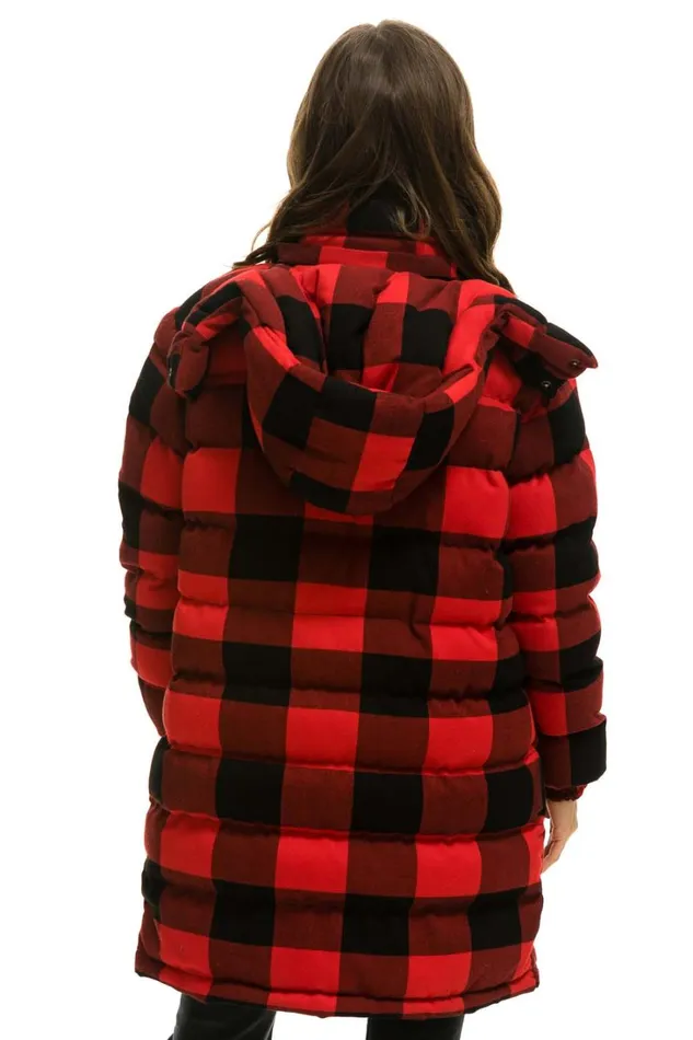 WomenMen Outerwear Aviator Nation PLAID UNISEX LONG TREKKER JACKET 8211 BUFFALO PLAID