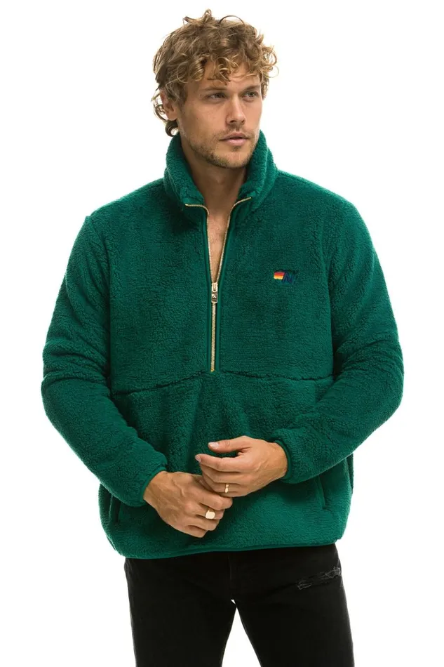 WomenMen Outerwear Aviator Nation TEDDY UNISEX HALF ZIP JACKET 8211 AMAZON