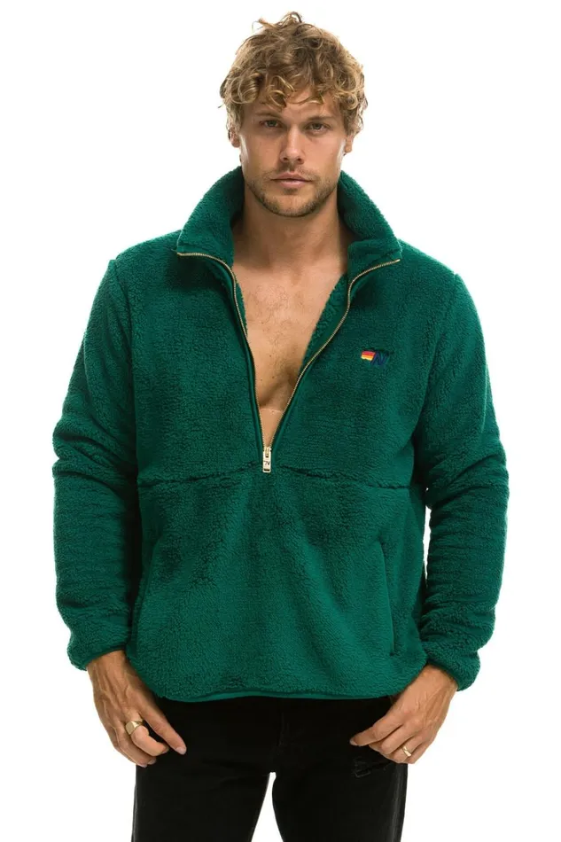 WomenMen Outerwear Aviator Nation TEDDY UNISEX HALF ZIP JACKET 8211 AMAZON