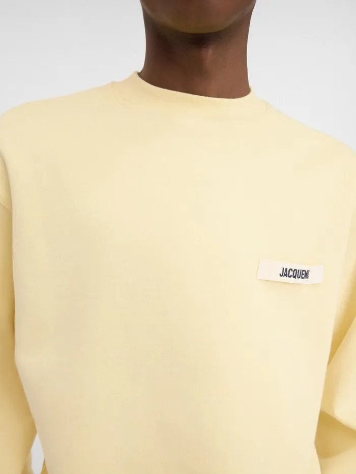 WomenMen Sweatshirts and Joggings JACQUEMUS The Gros Grain Sweatshirt Light Yellow WomenMen Sweatshirts and Joggings JACQUEMUS The Gros Grain Sweatshirt Light Yellow