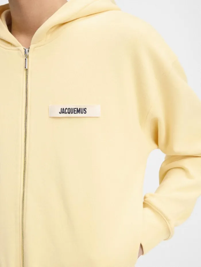 WomenMen Sweatshirts and Joggings JACQUEMUS The Gros Grain Zipped Hoodie Light Yellow