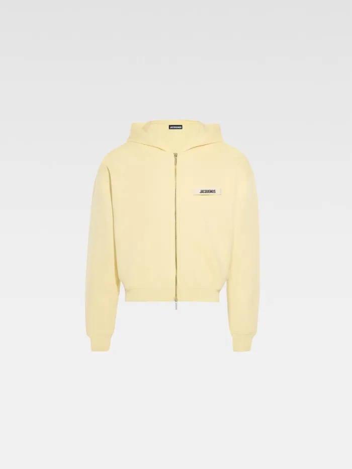 WomenMen Sweatshirts and Joggings JACQUEMUS The Gros Grain Zipped Hoodie Light Yellow