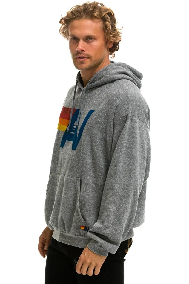 WomenMen Tops Aviator Nation LOGO PULLOVER RELAXED HOODIE 8211 HEATHER GREY