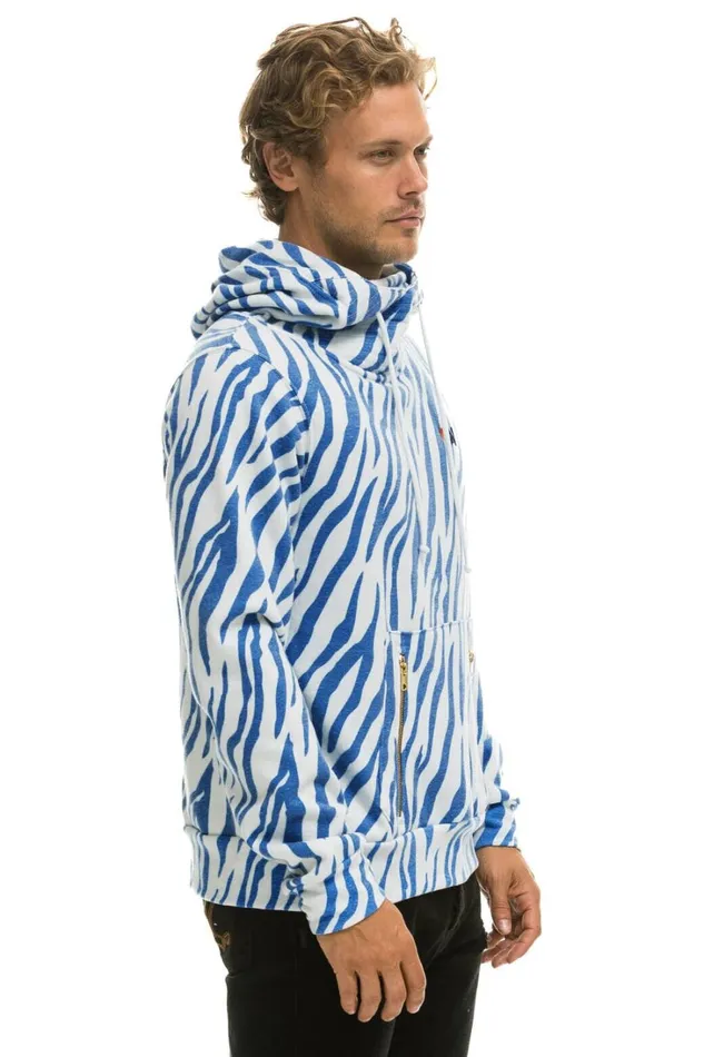 WomenMen Tops Aviator Nation NINJA PULLOVER HOODIE 8211 BLUE TIGER