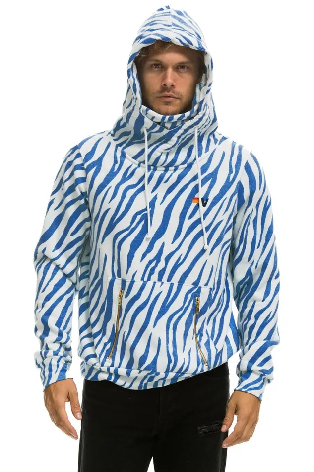 WomenMen Tops Aviator Nation NINJA PULLOVER HOODIE 8211 BLUE TIGER