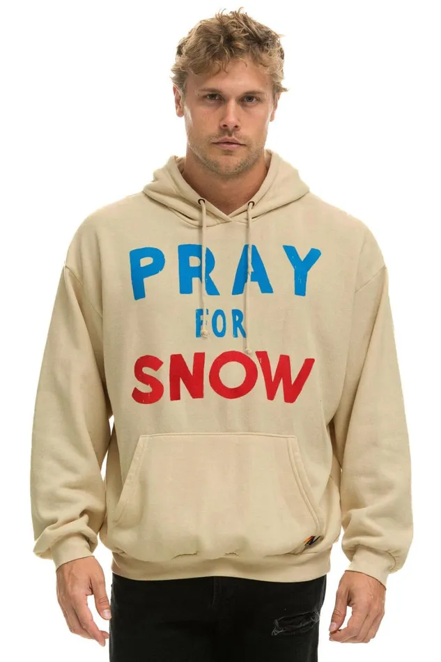 WomenMen Tops Aviator Nation PRAY FOR SNOW RELAXED PULLOVER HOODIE 8211 SAND WomenMen Tops Aviator Nation PRAY FOR SNOW RELAXED PULLOVER HOODIE 8211 SAND