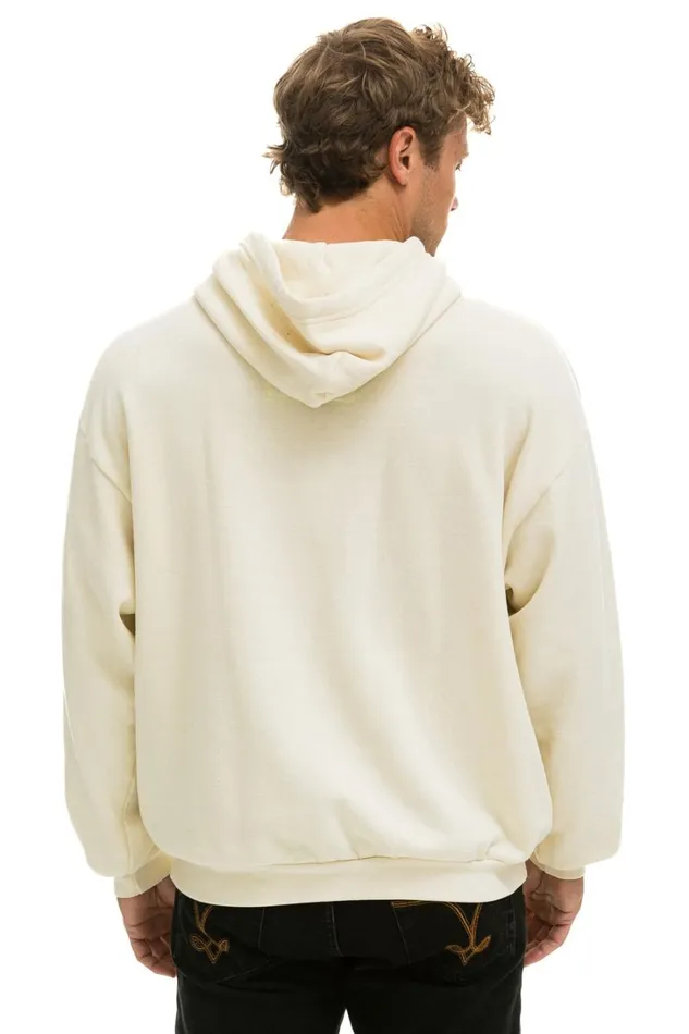 WomenMen Tops Aviator Nation PRAY FOR SNOW RELAXED PULLOVER HOODIE 8211 VINTAGE WHITE