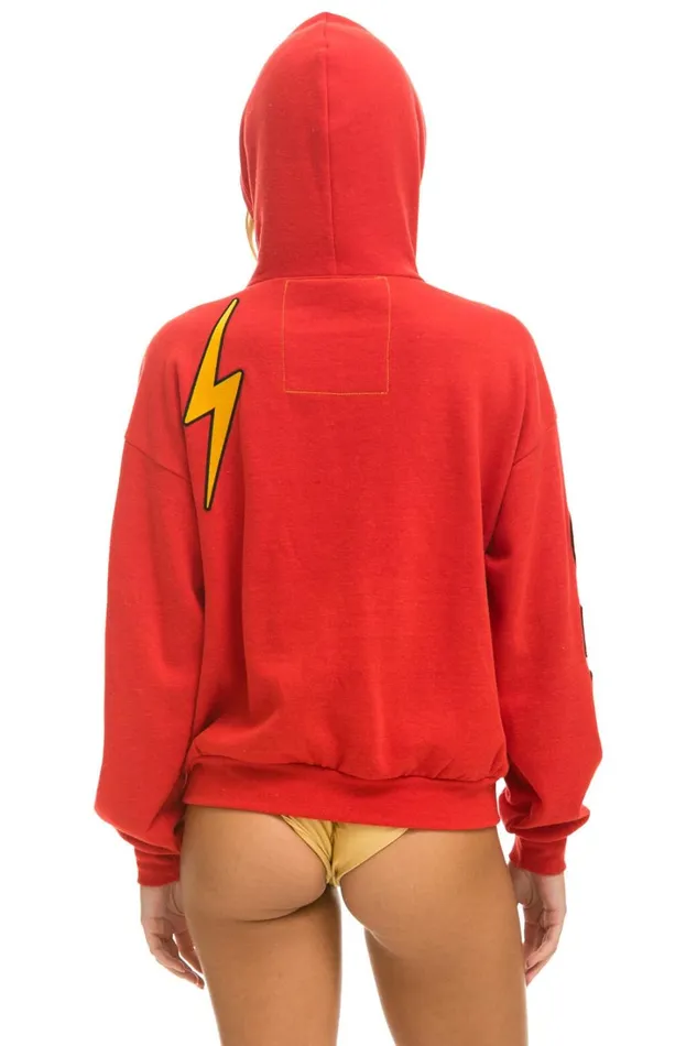 WomenMen Tops Aviator Nation VINTAGE PATCH ZIP HOODIE RELAXED 8211 RED WomenMen Tops Aviator Nation VINTAGE PATCH ZIP HOODIE RELAXED 8211 RED