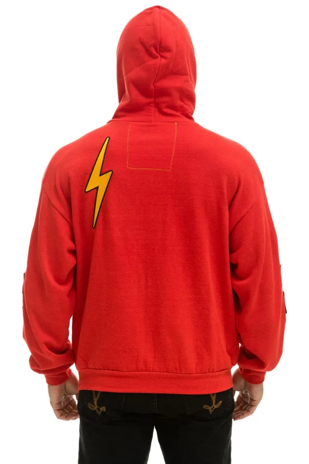 WomenMen Tops Aviator Nation VINTAGE PATCH ZIP HOODIE RELAXED 8211 RED WomenMen Tops Aviator Nation VINTAGE PATCH ZIP HOODIE RELAXED 8211 RED