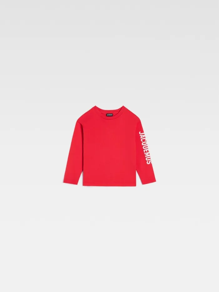 WomenMen Tops JACQUEMUS The Kids039 Longsleeve Tshirt Red