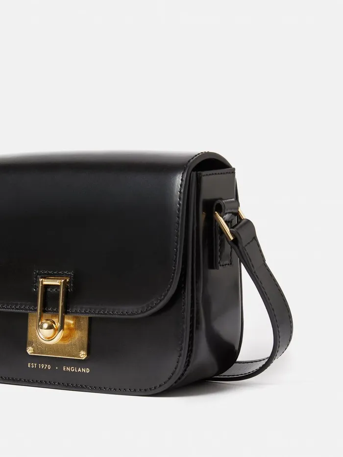 Women Meret Crossbody Black Jigsaw Leather