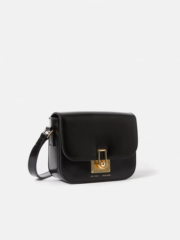 Women Meret Crossbody Black Jigsaw Leather
