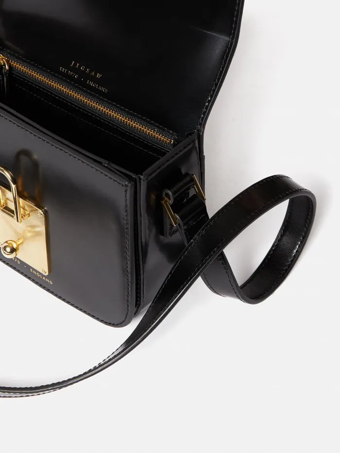Women Meret Crossbody Black Jigsaw Leather