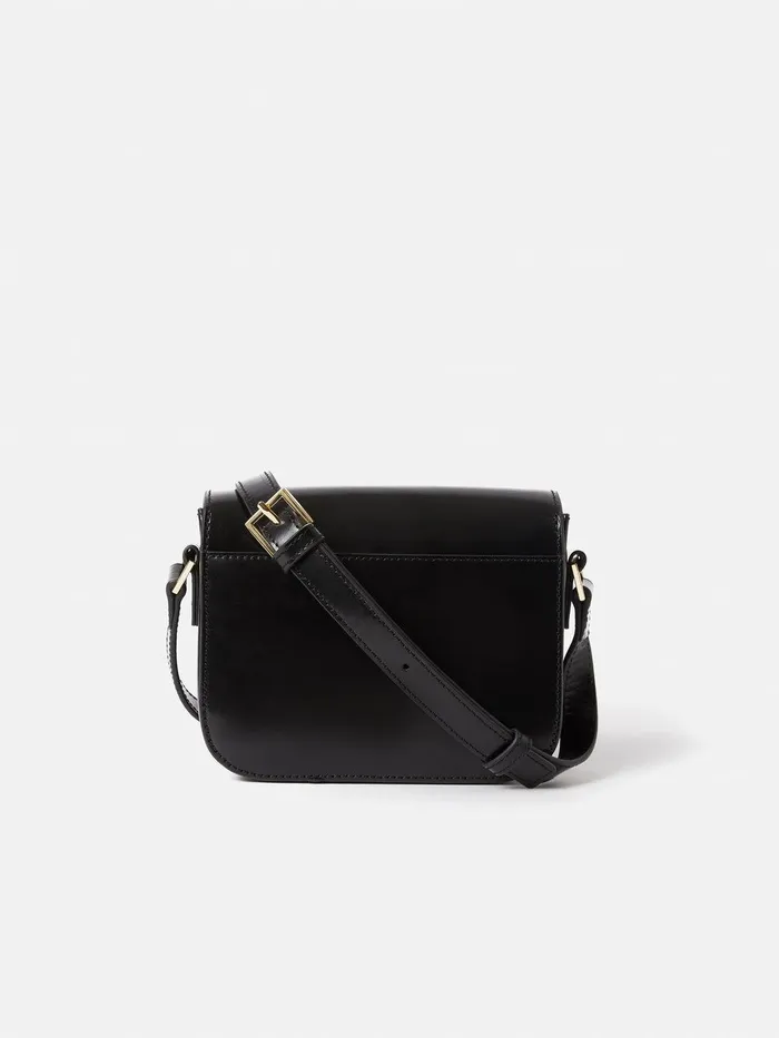 Women Meret Crossbody Black Jigsaw Leather