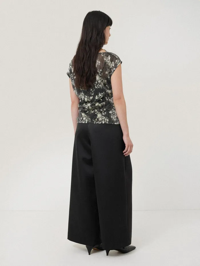 Women Metallic Asymmetric Top Gold Jigsaw Party