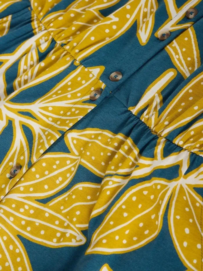 Women Mia Jersey V Neck Dress Chartreuse Print White Stuff Dresses