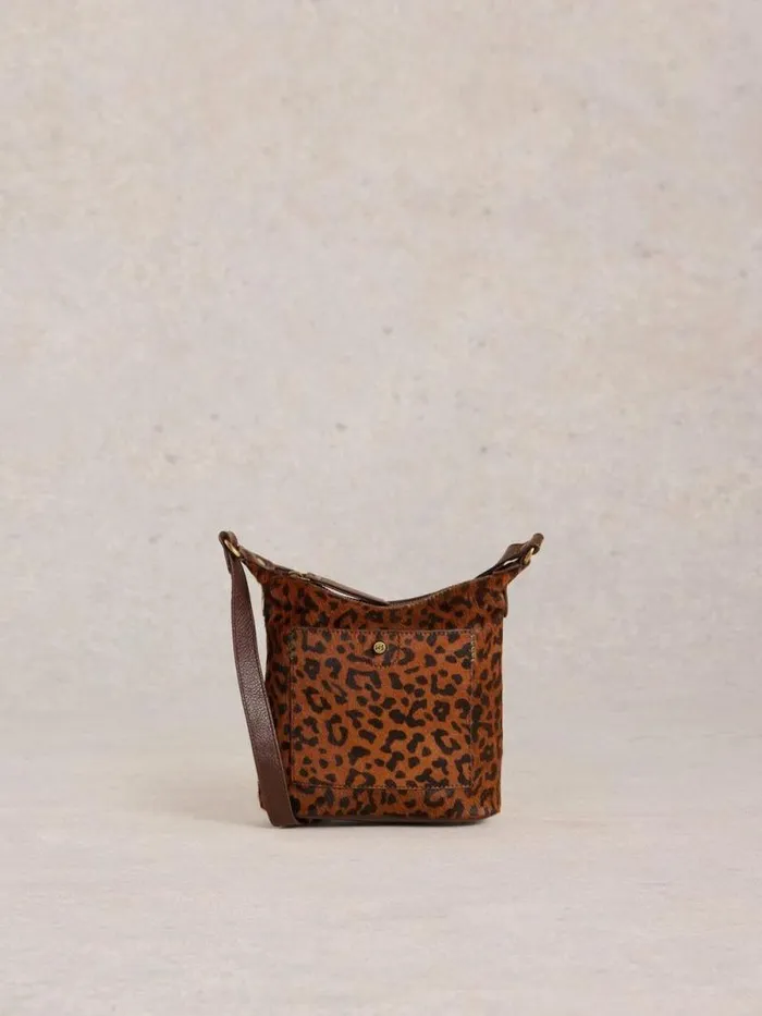 Women Mini Leather Fern Crossbody Brown Multi White Stuff Bags and Purses