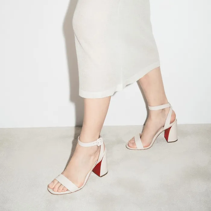 Women Miss Sabina 85 Mm Strappy Sandals 8211 Patent Calf Leather 8211 Leche Christian Louboutin Sandals and Slides