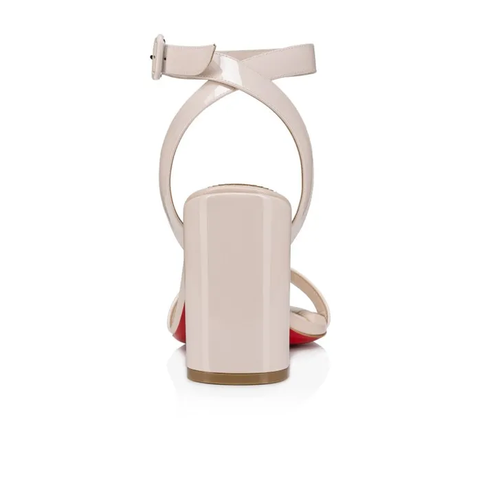 Women Miss Sabina 85 Mm Strappy Sandals 8211 Patent Calf Leather 8211 Leche Christian Louboutin Sandals and Slides