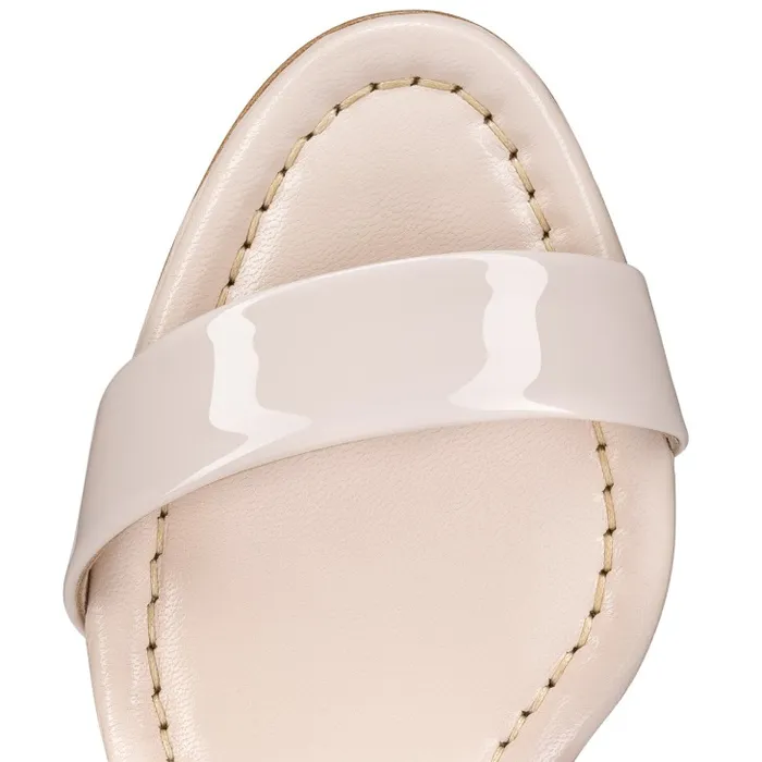 Women Miss Sabina 85 Mm Strappy Sandals 8211 Patent Calf Leather 8211 Leche Christian Louboutin Sandals and Slides