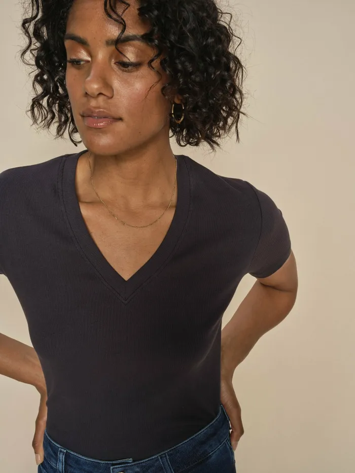 Women MMNicole VSS Rib Tee Salute Navy Tees MOS MOSH