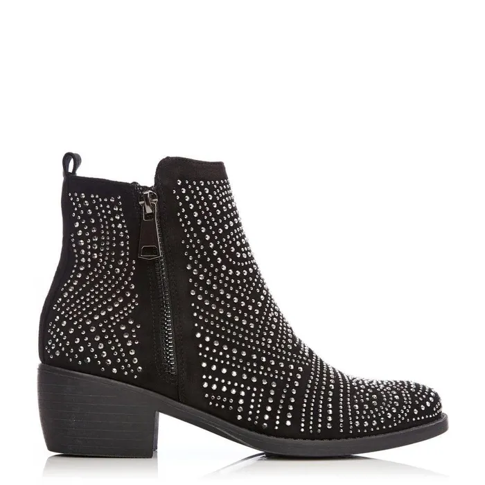 Women Moda In Pelle Black Boots Beria Black Alcantara