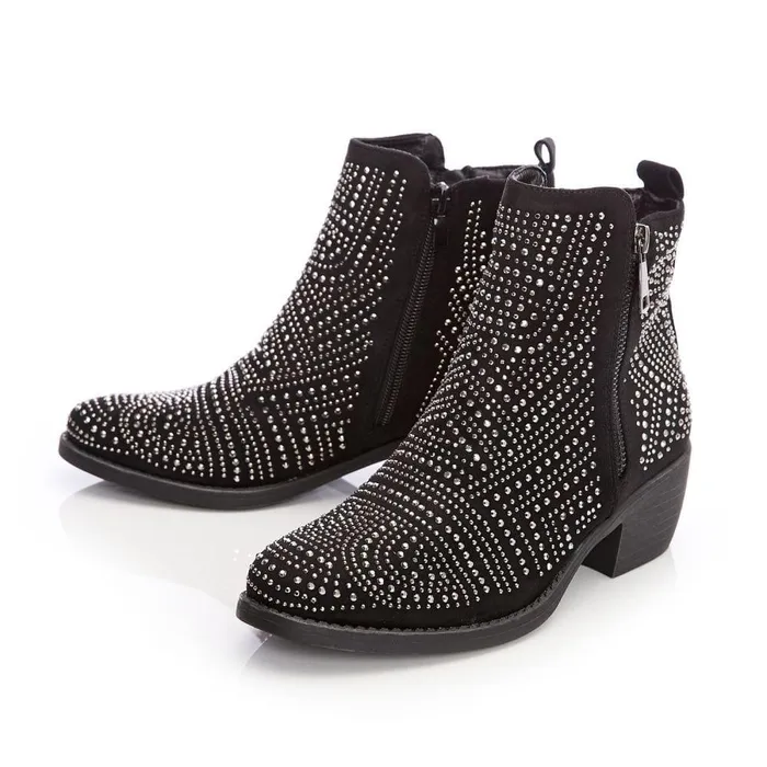 Women Moda In Pelle Black Boots Beria Black Alcantara