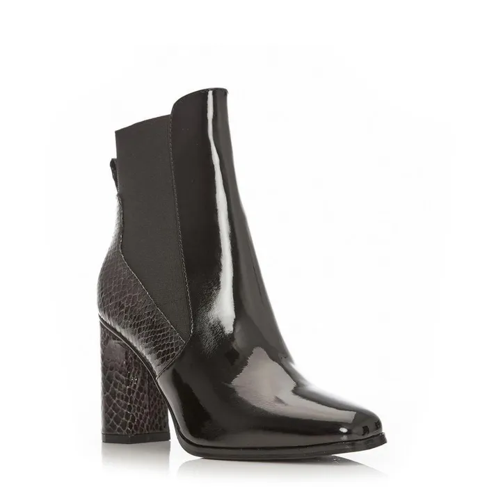 Women Moda In Pelle Black Boots Katiee Black Patent