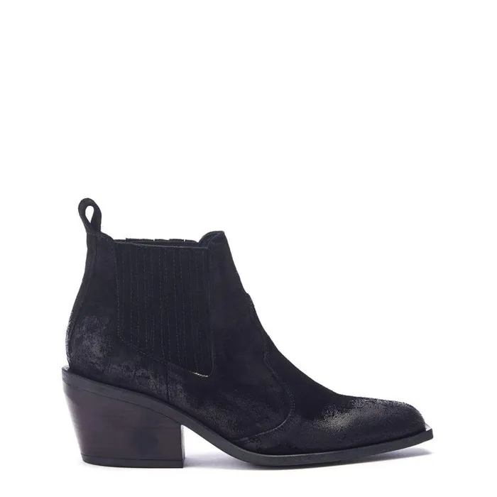 Women Moda In Pelle Black Boots Shoon Sh Alto Black Suede