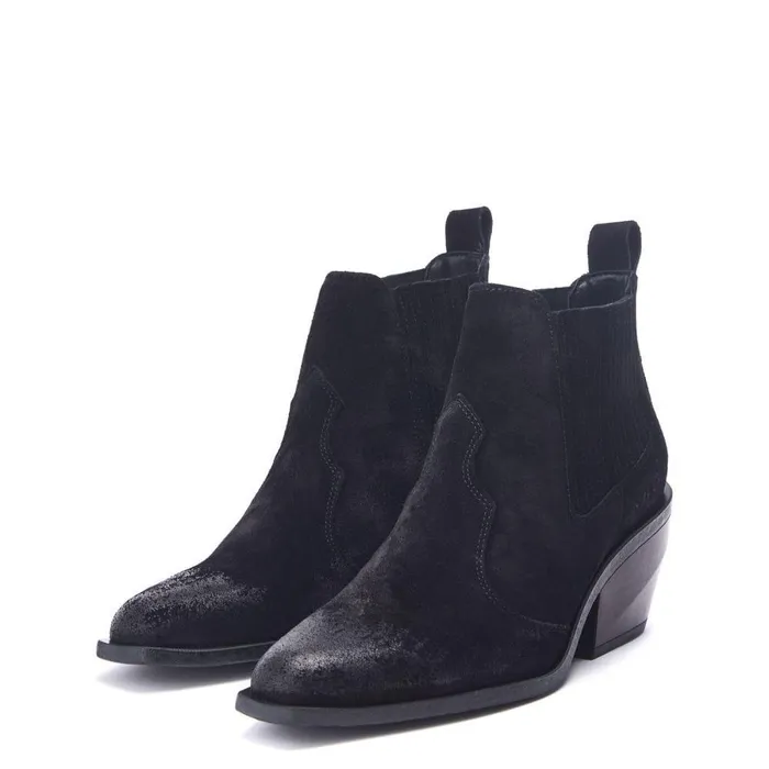 Women Moda In Pelle Black Boots Shoon Sh Alto Black Suede
