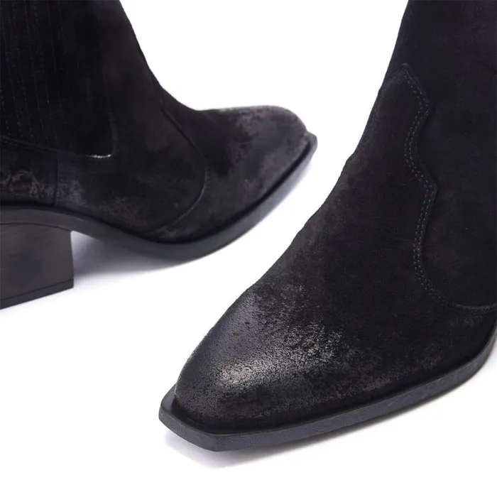 Women Moda In Pelle Black Boots Shoon Sh Alto Black Suede