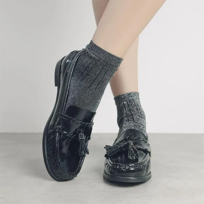 Women Moda In Pelle Brogues And Loafers Espelette Black Leather