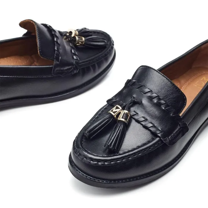 Women Moda In Pelle Brogues And Loafers Espelette Black Leather