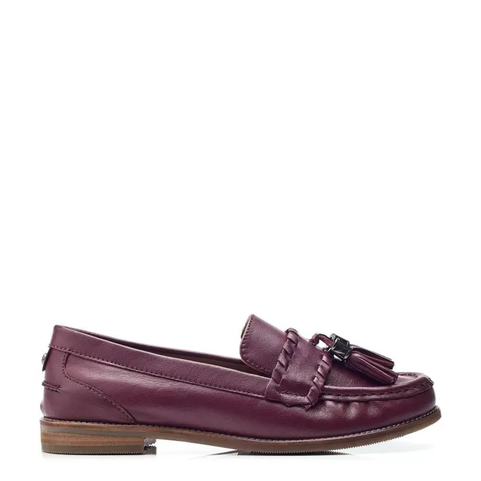 Women Moda In Pelle Brogues And Loafers Espelette Burgundy Leather