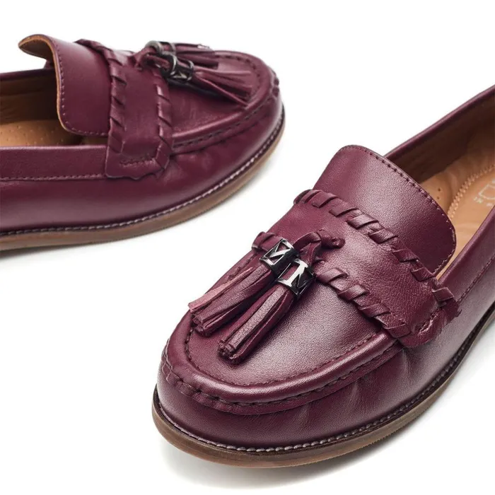 Women Moda In Pelle Brogues And Loafers Espelette Burgundy Leather