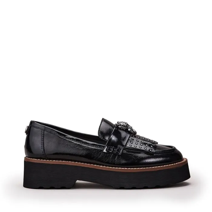 Women Moda In Pelle Brogues And Loafers Evaleah Black Leather
