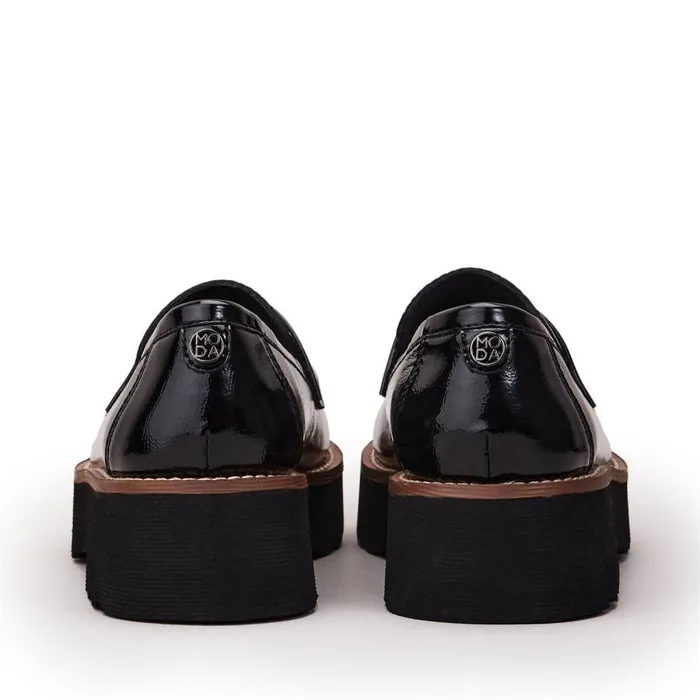 Women Moda In Pelle Brogues And Loafers Evaleah Black Leather